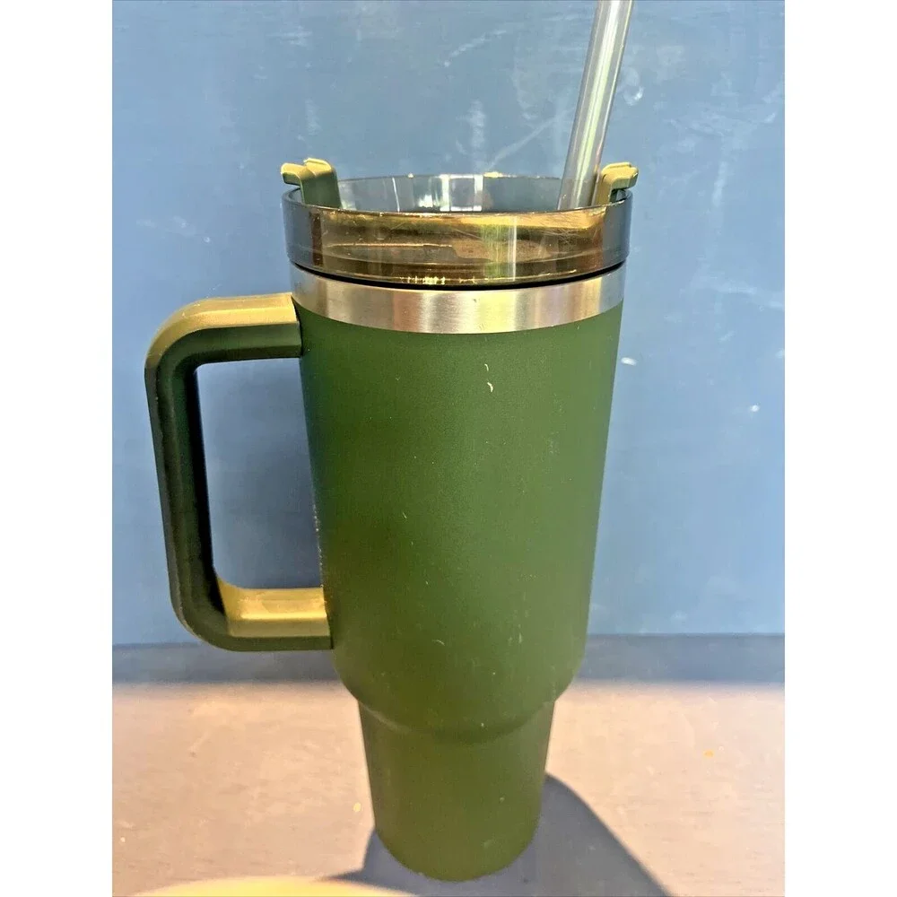 Stanley SPIRULINA 40oz Travel Quencher Tumbler Big Grip Adventure Series Green - Picture 2 of 9